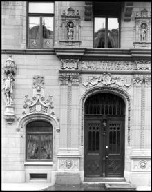 Landbyska Verket 1. Portal och del av fasad, Birger Jarlsgatan nr 20